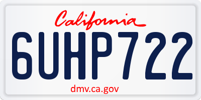 CA license plate 6UHP722