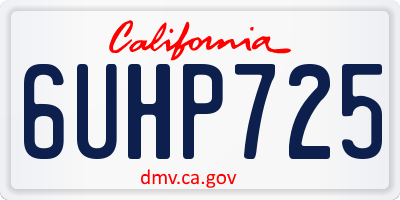 CA license plate 6UHP725