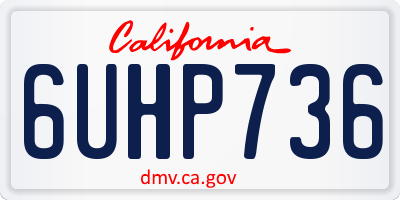 CA license plate 6UHP736