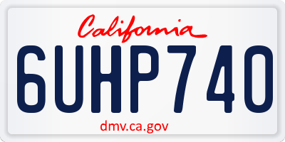 CA license plate 6UHP740