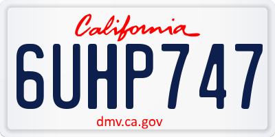 CA license plate 6UHP747
