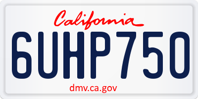 CA license plate 6UHP750