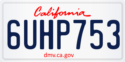 CA license plate 6UHP753