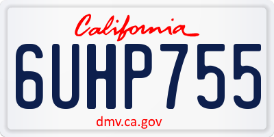 CA license plate 6UHP755