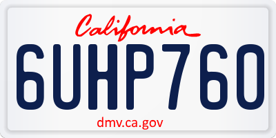 CA license plate 6UHP760