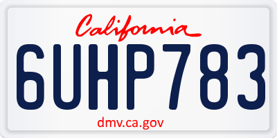 CA license plate 6UHP783