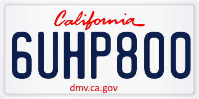 CA license plate 6UHP800