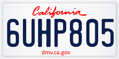 CA license plate 6UHP805