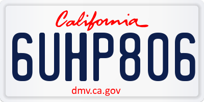 CA license plate 6UHP806