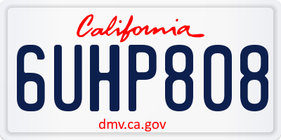 CA license plate 6UHP808