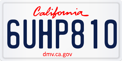 CA license plate 6UHP810