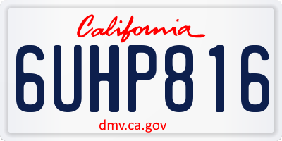 CA license plate 6UHP816