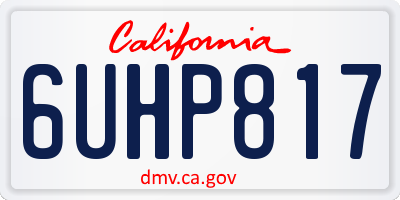 CA license plate 6UHP817