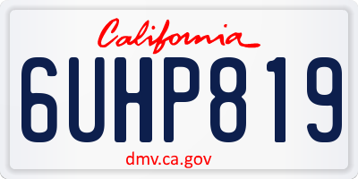 CA license plate 6UHP819