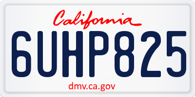 CA license plate 6UHP825