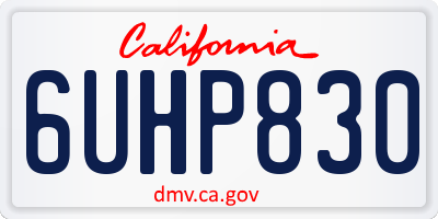 CA license plate 6UHP830