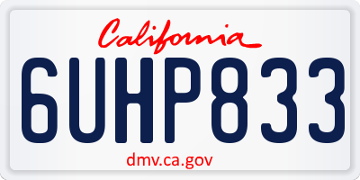 CA license plate 6UHP833