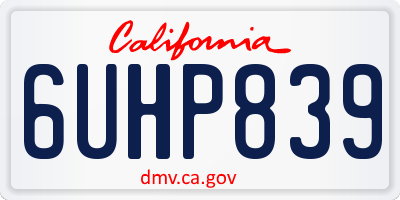 CA license plate 6UHP839