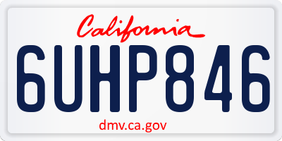 CA license plate 6UHP846