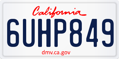 CA license plate 6UHP849