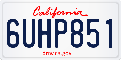 CA license plate 6UHP851