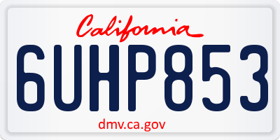 CA license plate 6UHP853