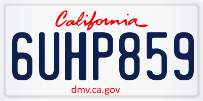 CA license plate 6UHP859