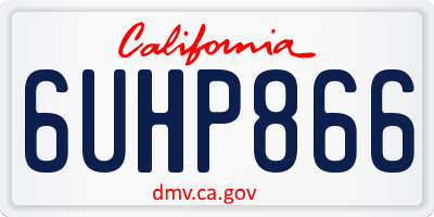 CA license plate 6UHP866
