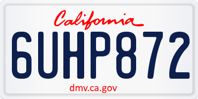 CA license plate 6UHP872