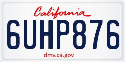 CA license plate 6UHP876