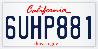 CA license plate 6UHP881