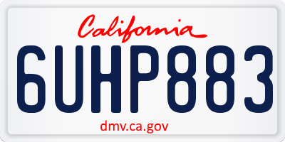 CA license plate 6UHP883