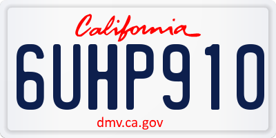 CA license plate 6UHP910