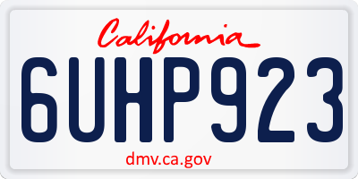 CA license plate 6UHP923