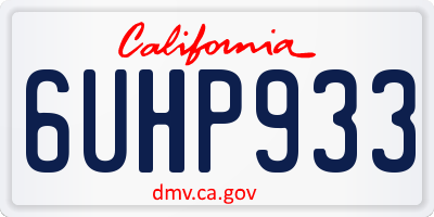 CA license plate 6UHP933