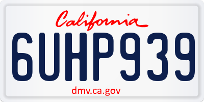 CA license plate 6UHP939