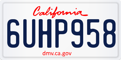 CA license plate 6UHP958