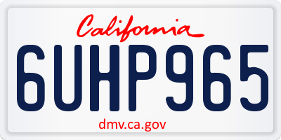 CA license plate 6UHP965