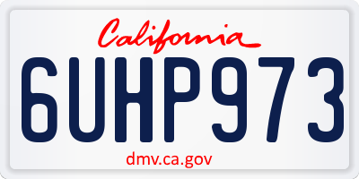 CA license plate 6UHP973