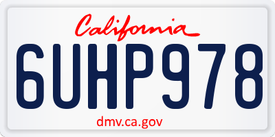 CA license plate 6UHP978