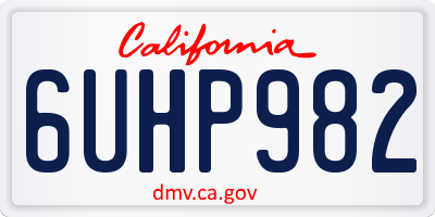 CA license plate 6UHP982