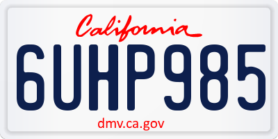 CA license plate 6UHP985