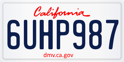 CA license plate 6UHP987