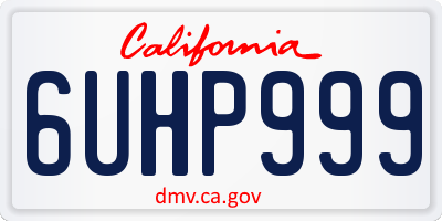 CA license plate 6UHP999