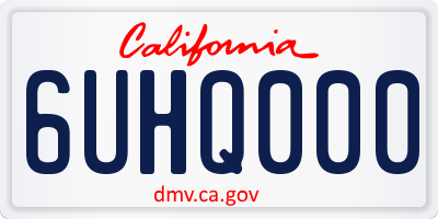 CA license plate 6UHQ000