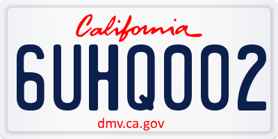CA license plate 6UHQ002