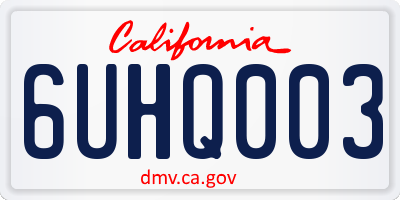 CA license plate 6UHQ003