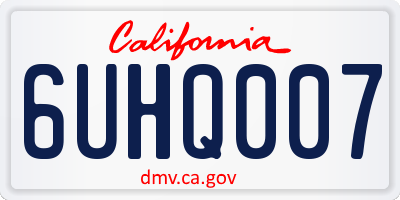 CA license plate 6UHQ007
