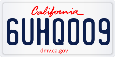 CA license plate 6UHQ009