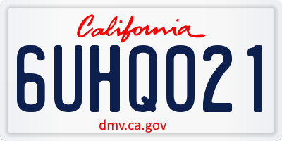 CA license plate 6UHQ021